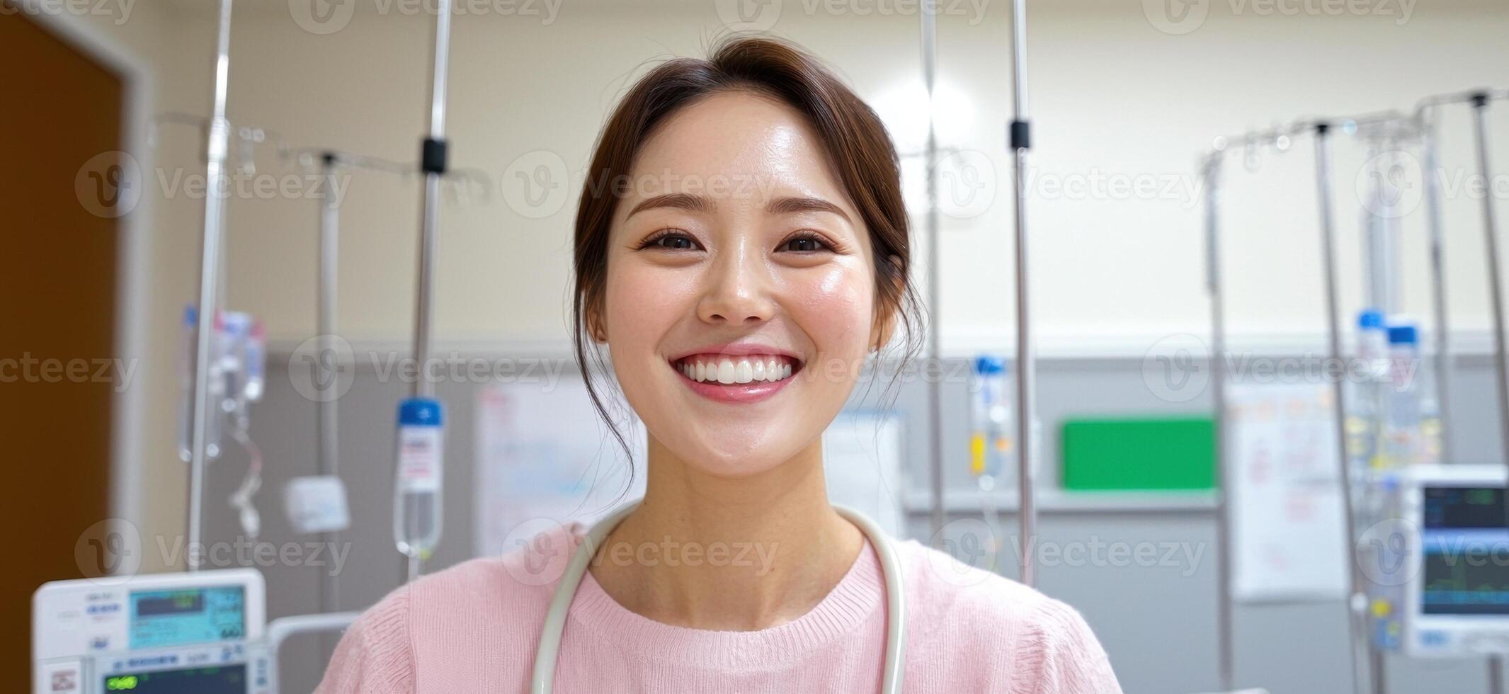 Smiling female doctor in hospital. photo