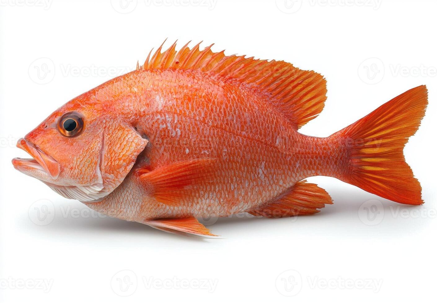 Fresh red snapper fish isolated on white background photo