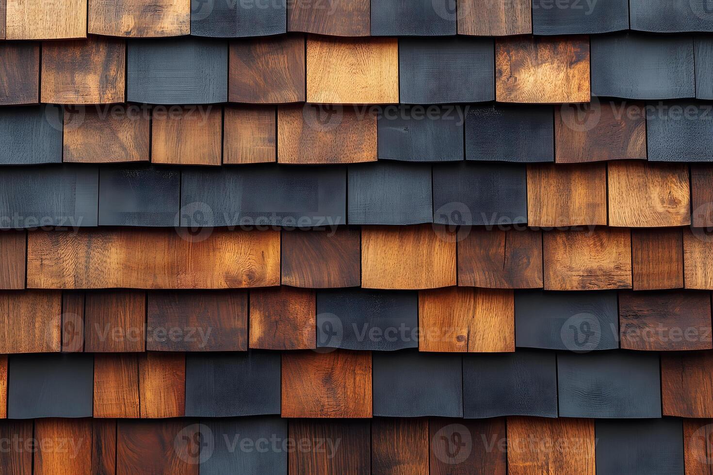 Rustic Wooden Shingle Pattern for Architectural Design and Texture Background photo
