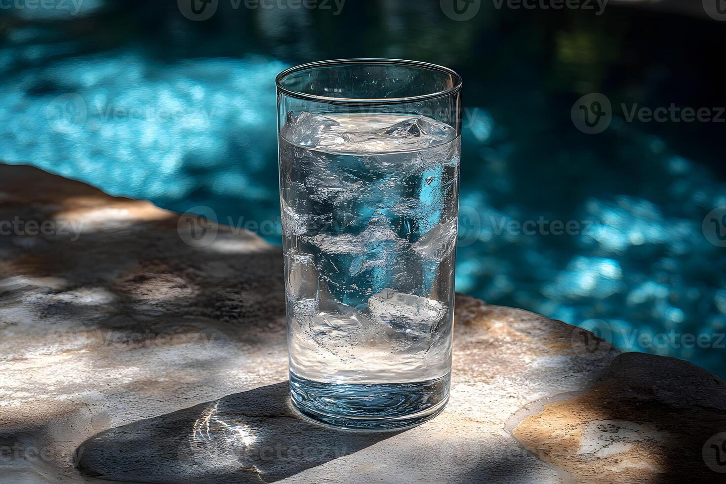Refreshing Cold Drink by the Poolside on a Sunny Day photo