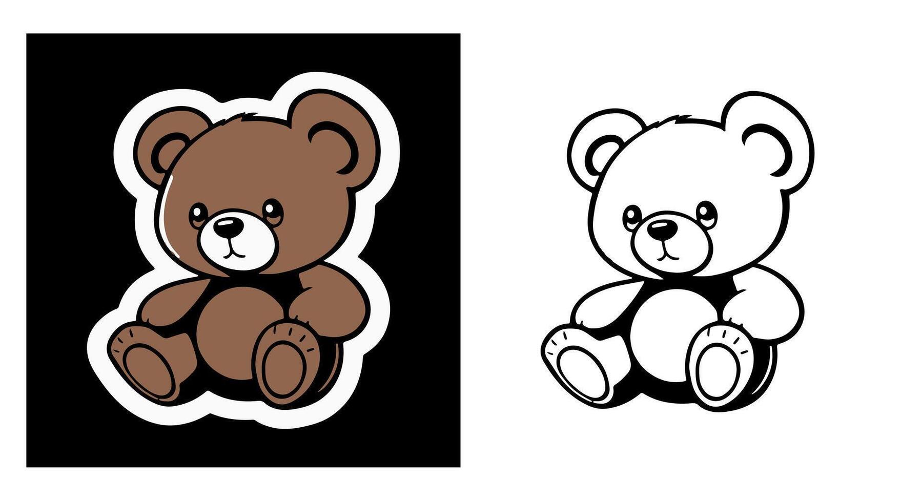 Adorable Teddy Bear Silhouettes in Vibrant and Bold Colors vector