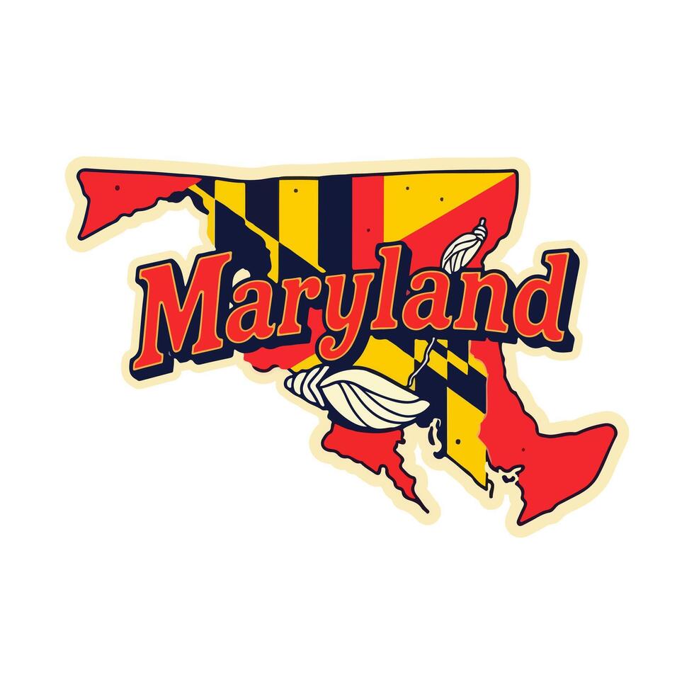 Maryland State Badge with Traditional Flag Elements vector
