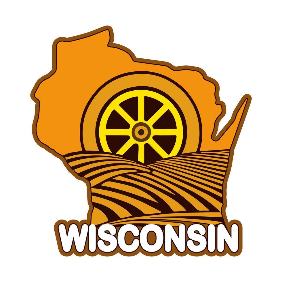 Minimalist Wisconsin State Map Outline Illustration vector