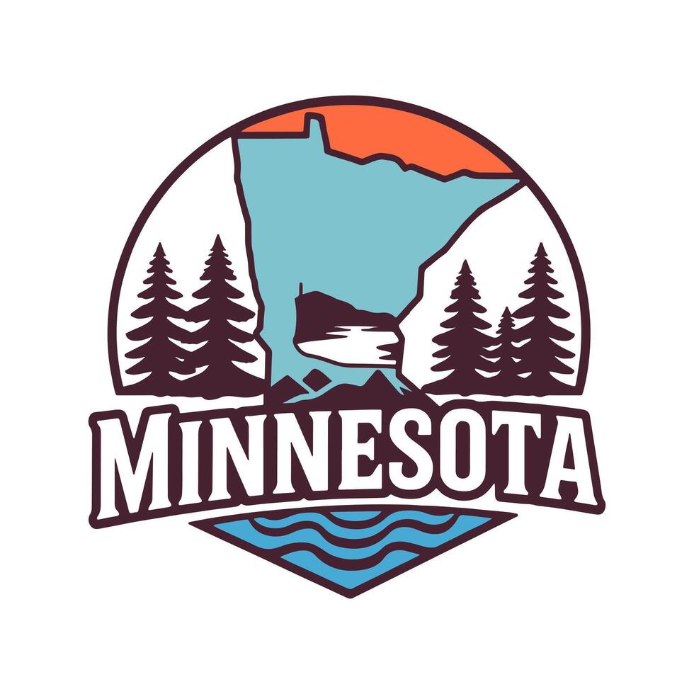 Minnesota State Emblem Featuring Forest and Nature vector