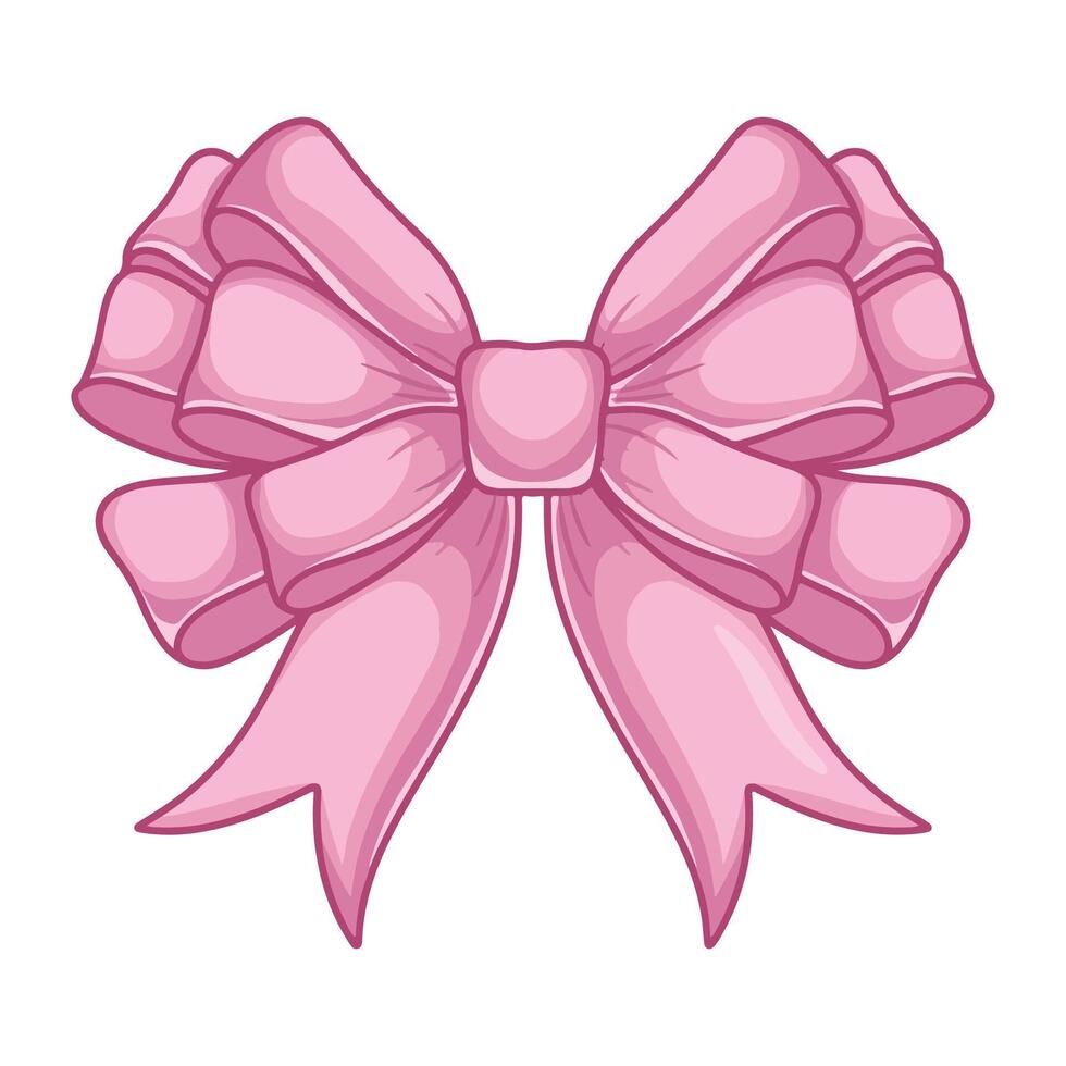 bow icon Cartoon of pink bow icon for web design isolated on white background vector