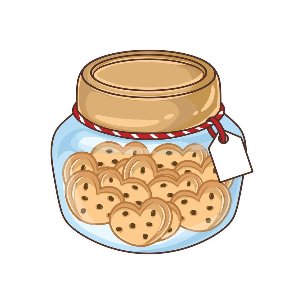 Glass jar with cookies. illustration of a jar with cookies vector