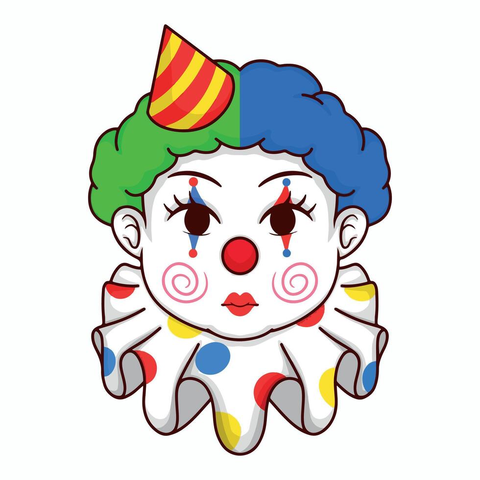 Cute clown icon. Cartoon illustration of cute clown icon for web vector