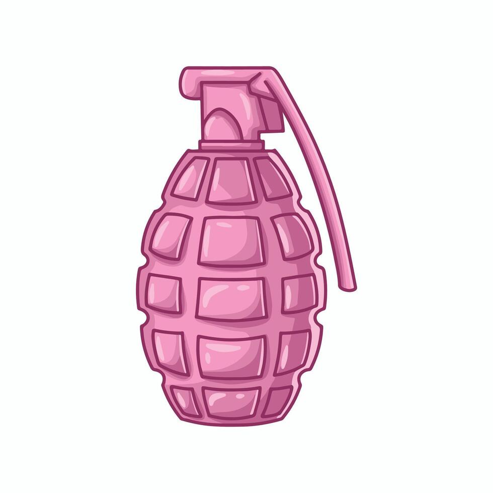 pink Hand grenade icon. Cartoon illustration of hand grenade icon for web design vector