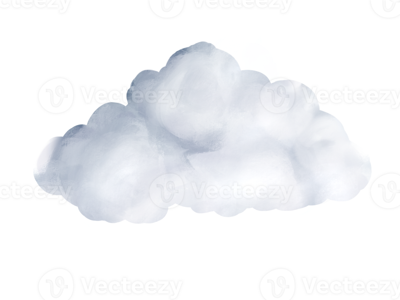 watercolor in cloud shape on background png