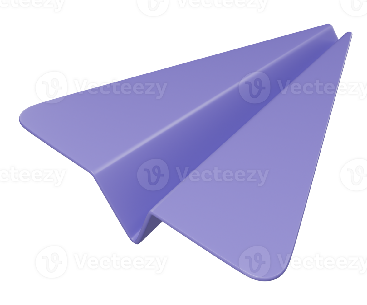 Stylized paper plane. Isolated on transparent background png