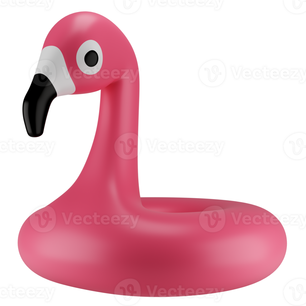 Stylized inflatable flamingo. Isolated on transparent background png