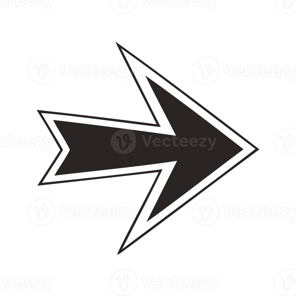 Bold Abstract Arrow Symbol Digital Art Modern Geometric Navigation Icon in High Contrast Black and White Minimalist png