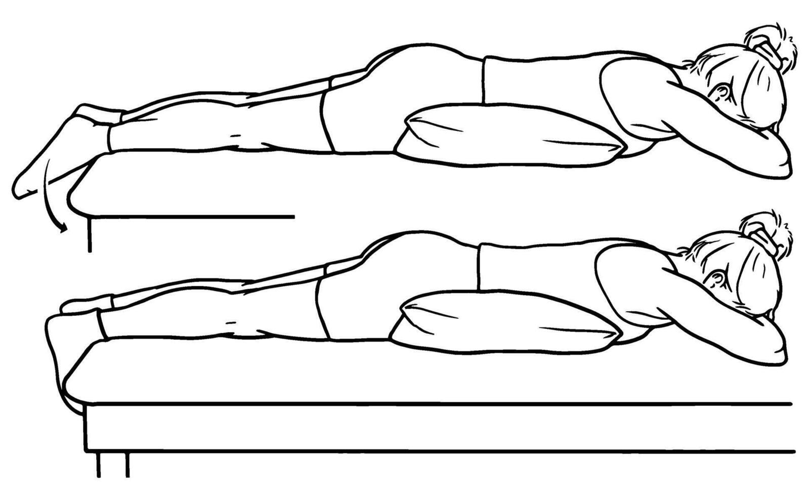 Prone Positioning for Pelvic and Lower Back Support Effective Postural Alignment Techniques vector