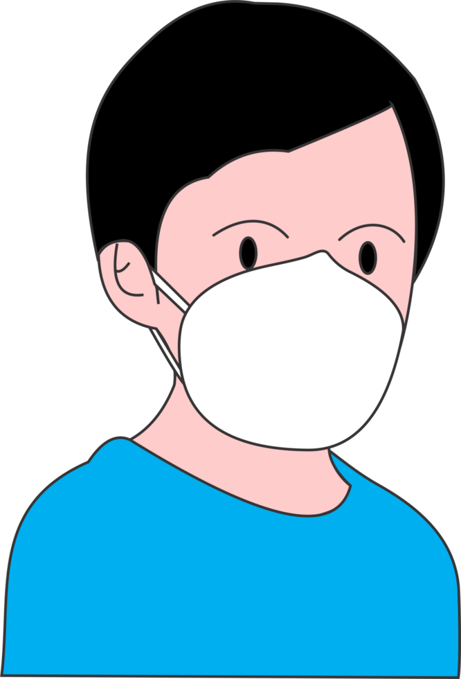 Baby boy with white mask png