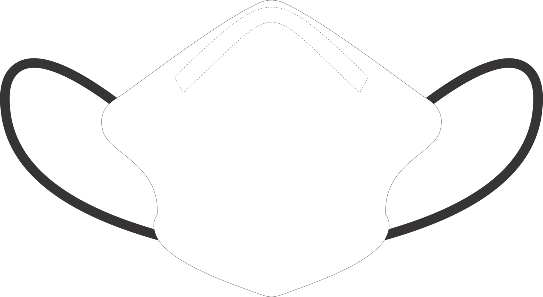 KN mask white color png
