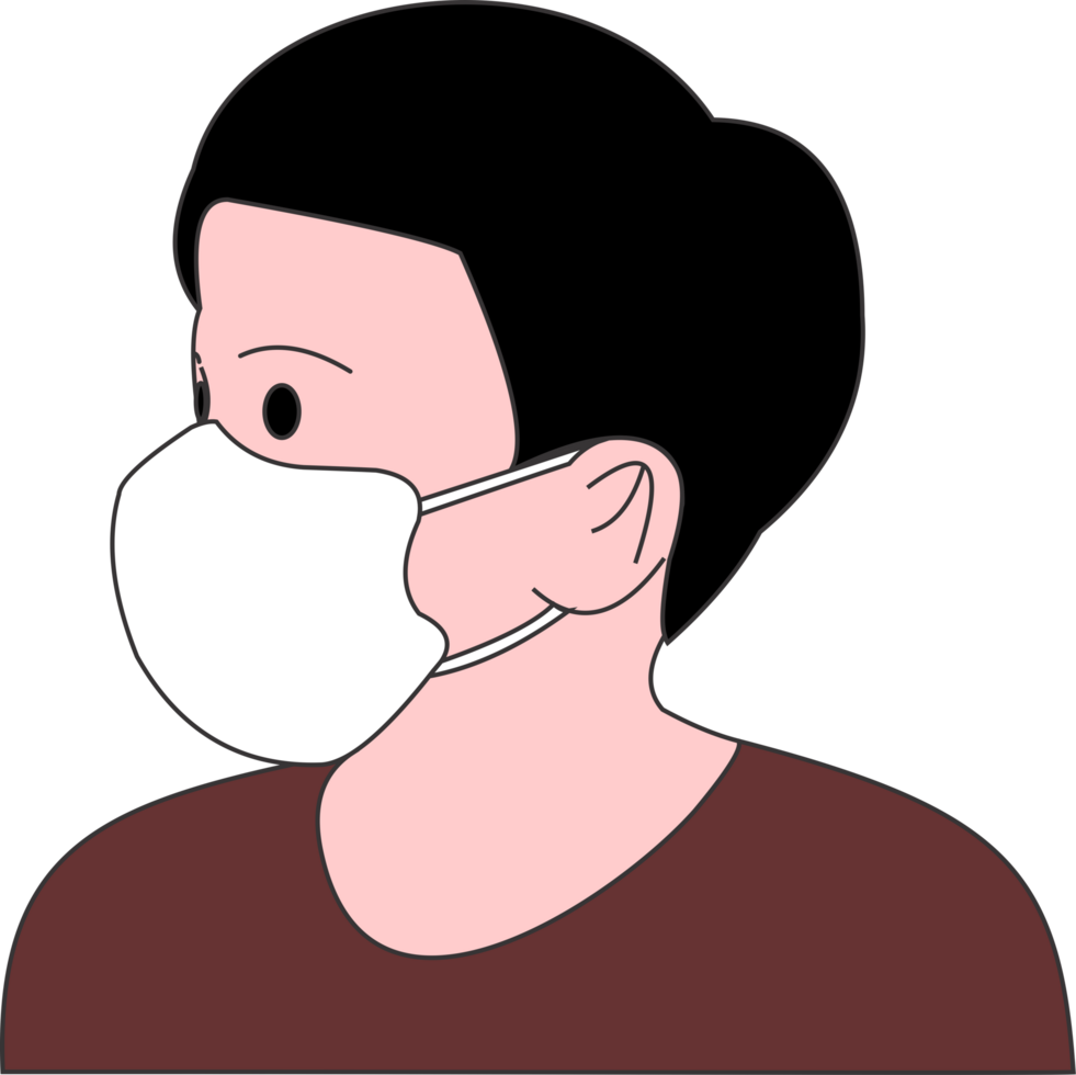 Baby boy wear white mask KN95 png