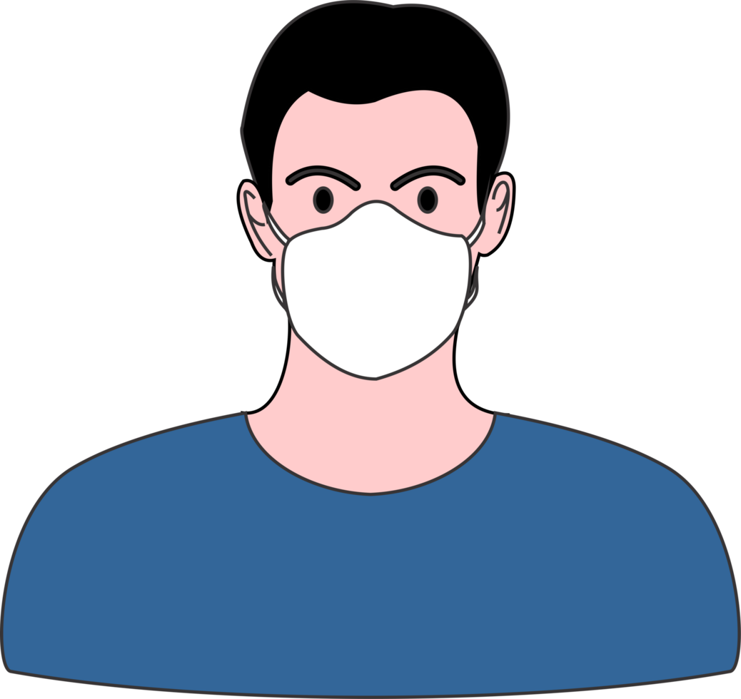 The cool man wear KN mask png
