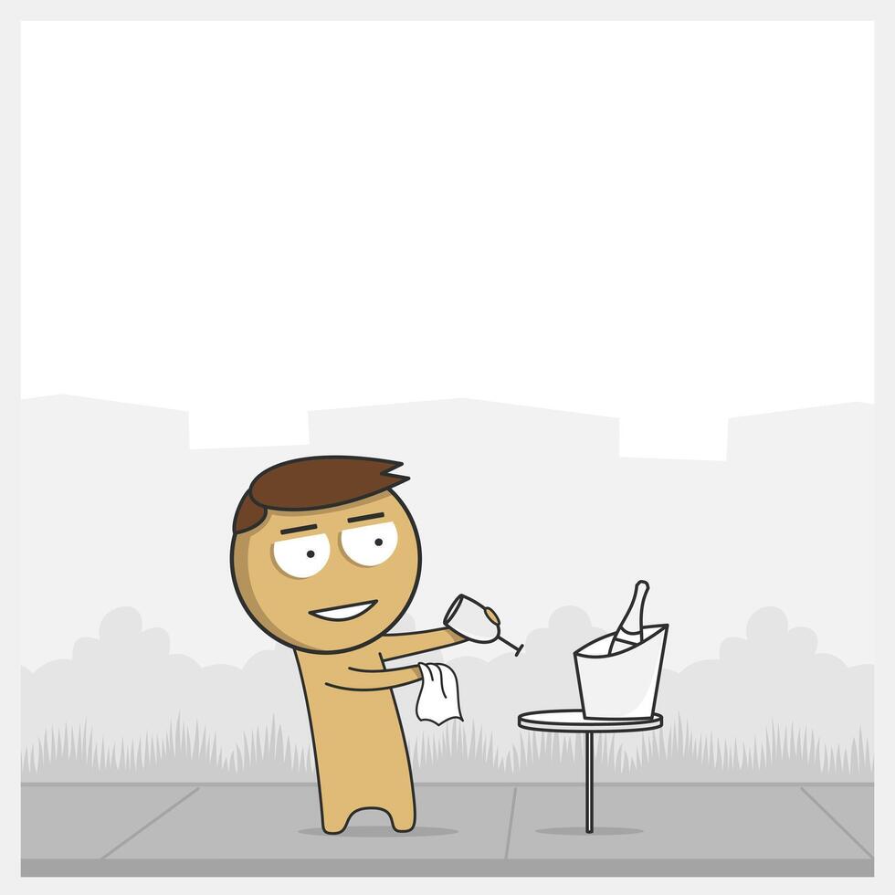 Bartender behind the bar vector
