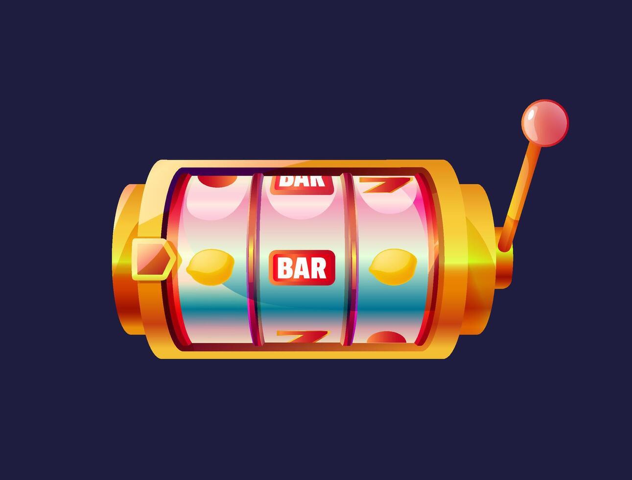 Slot machine bar and fruits reel vector