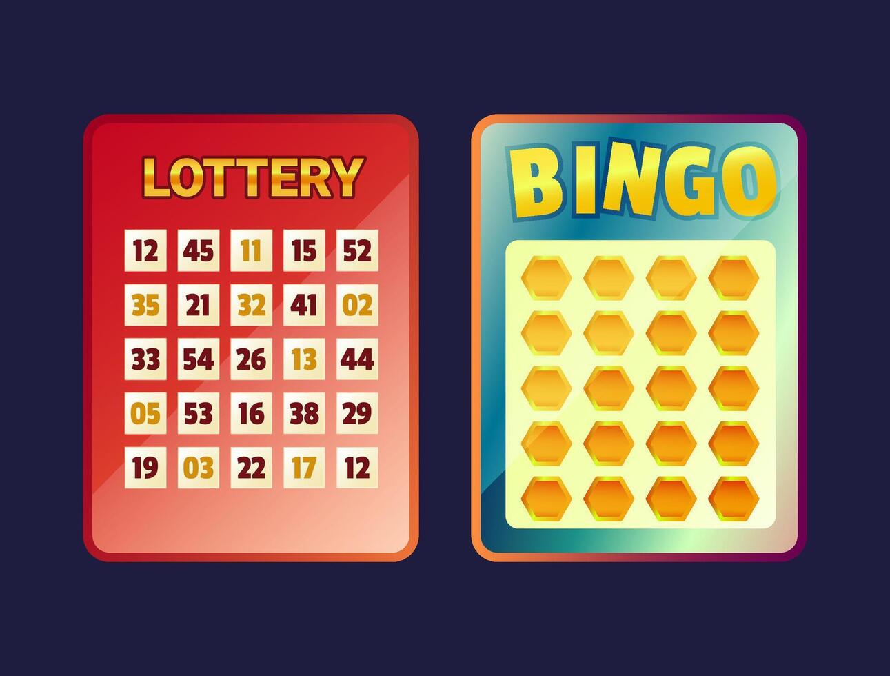 Lottery and bingo cards illustration vector