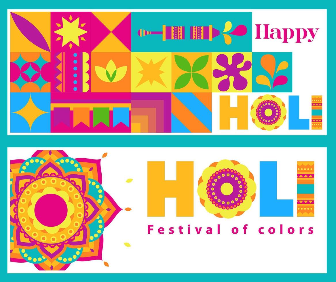 Festive Holi Pattern Elements vector