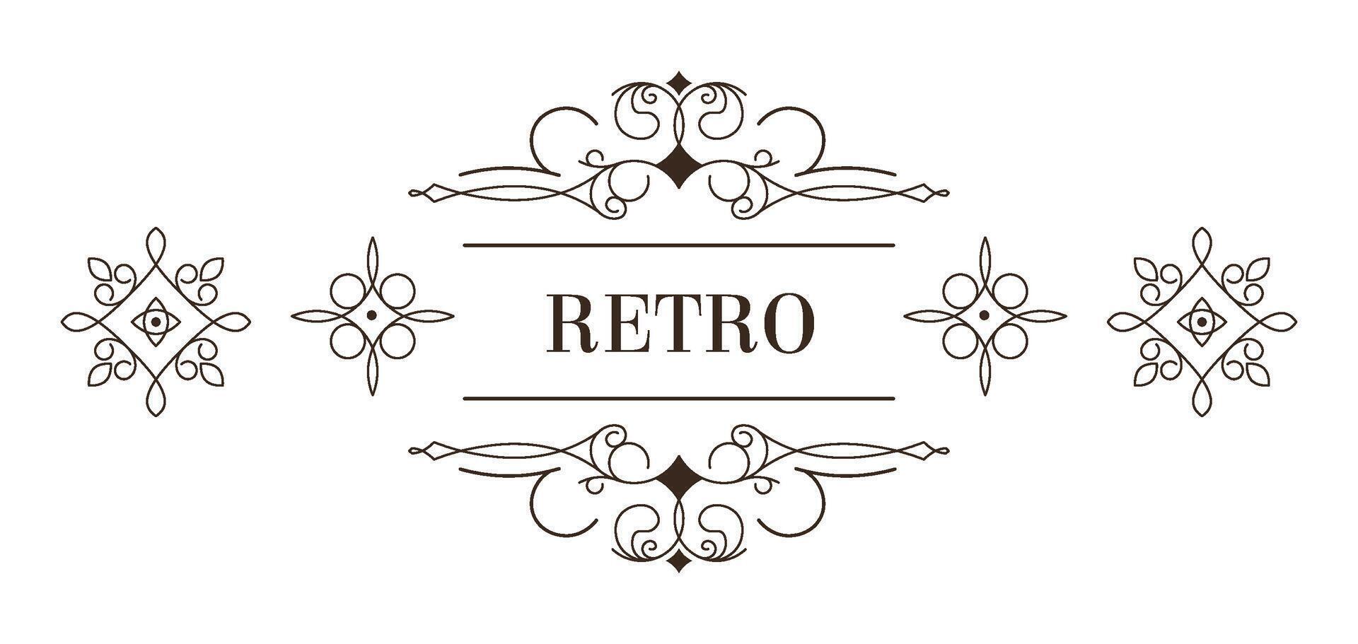 Retro decorative ornamental logo design vector