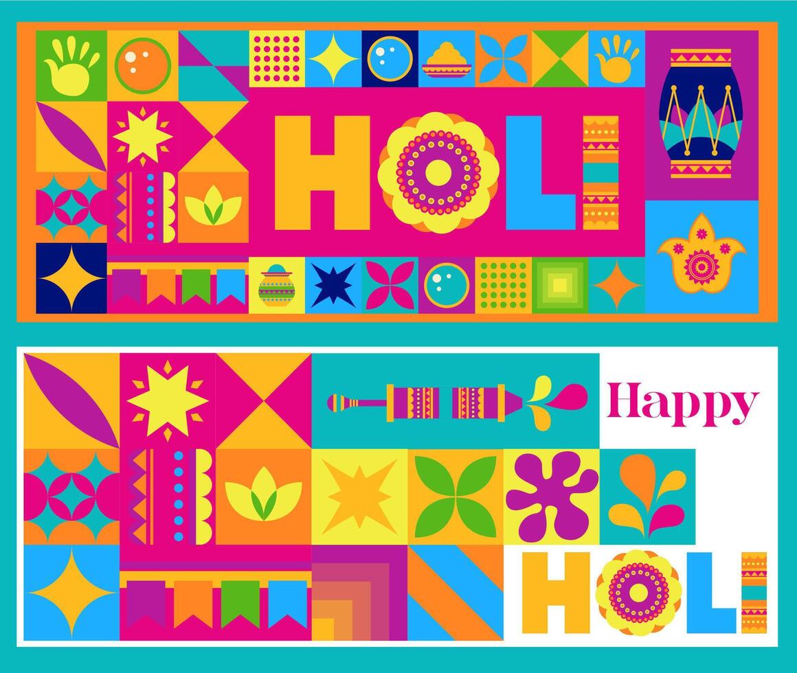 Happy Holi Typography Design vector