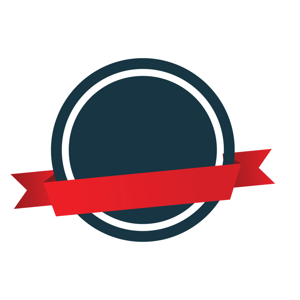 Promotion badge with red ribbon png