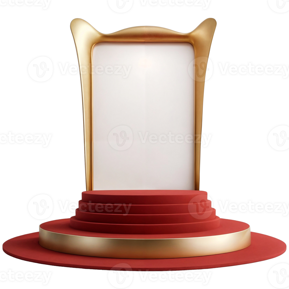 Red and gold round podium, ideal for advertising and product showcases png