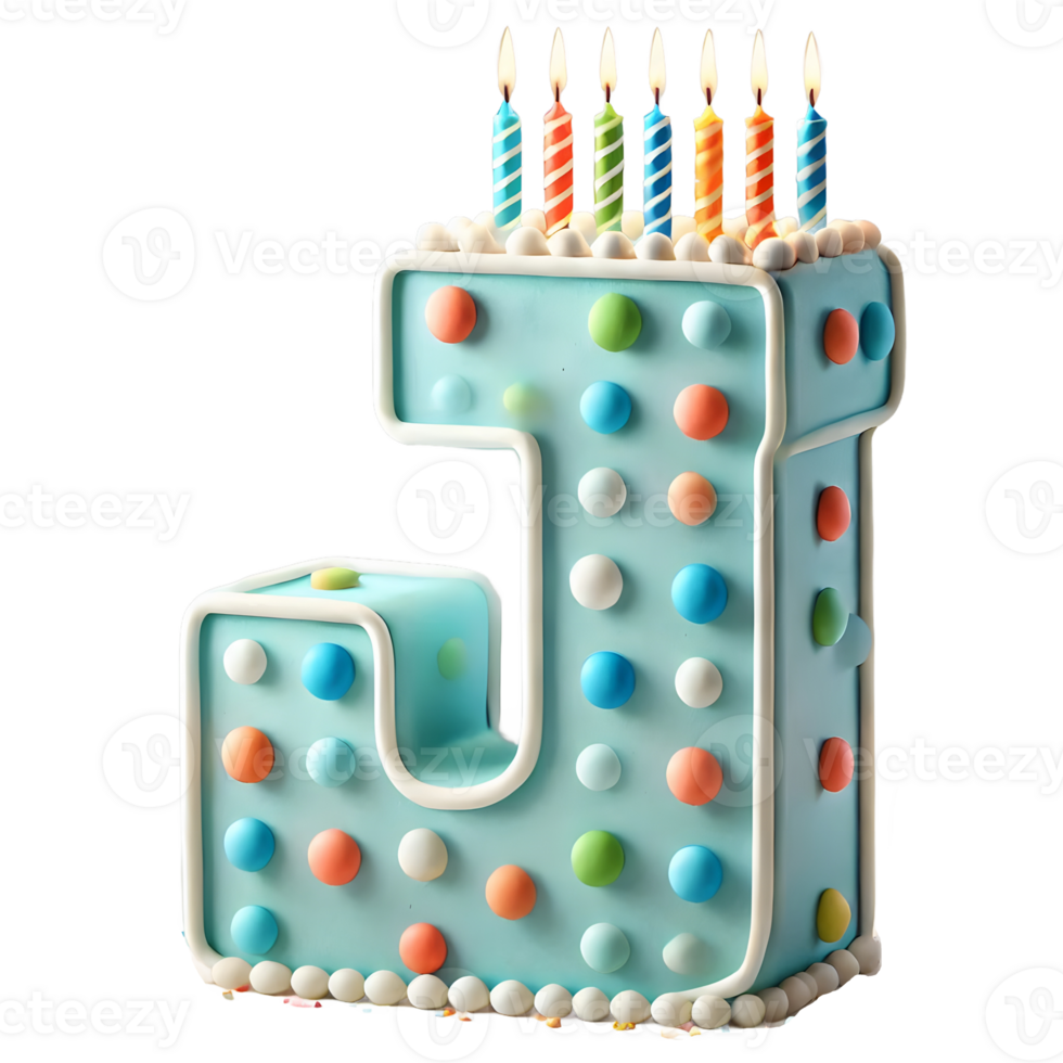 cake 3d font letter J alpha png