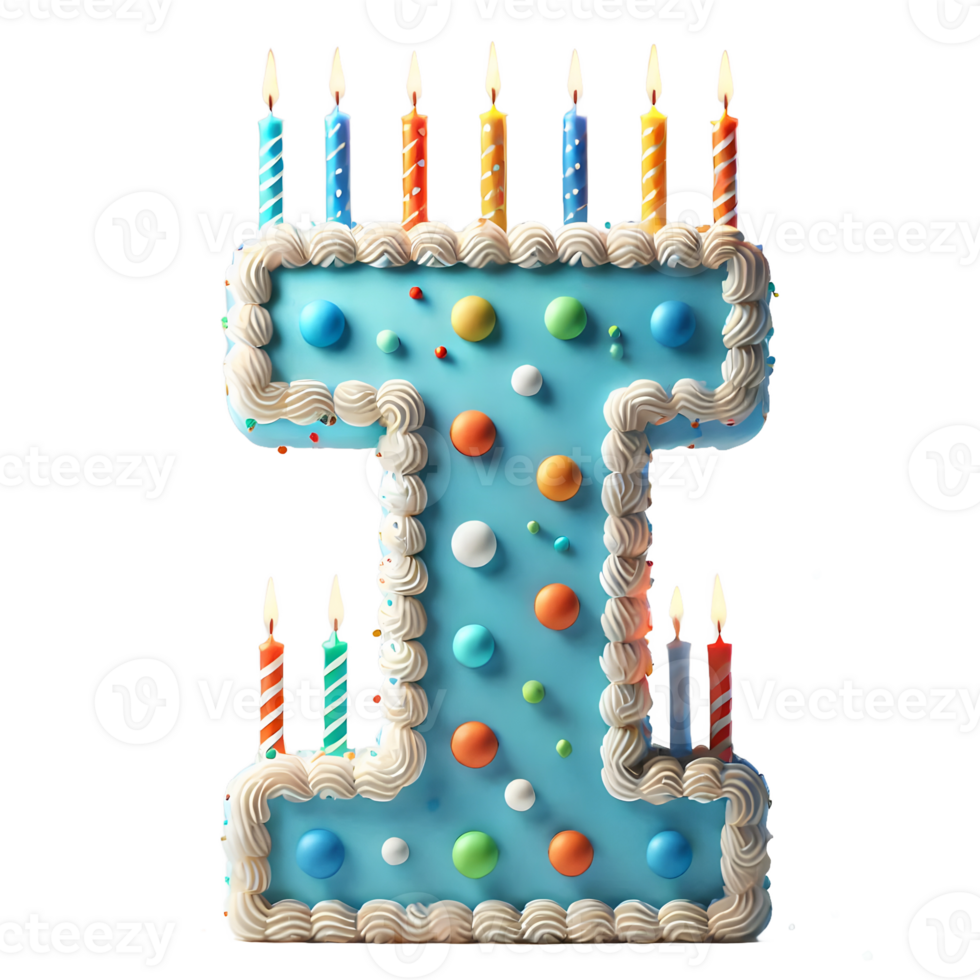 cake 3d font letter I alpha alphabet png