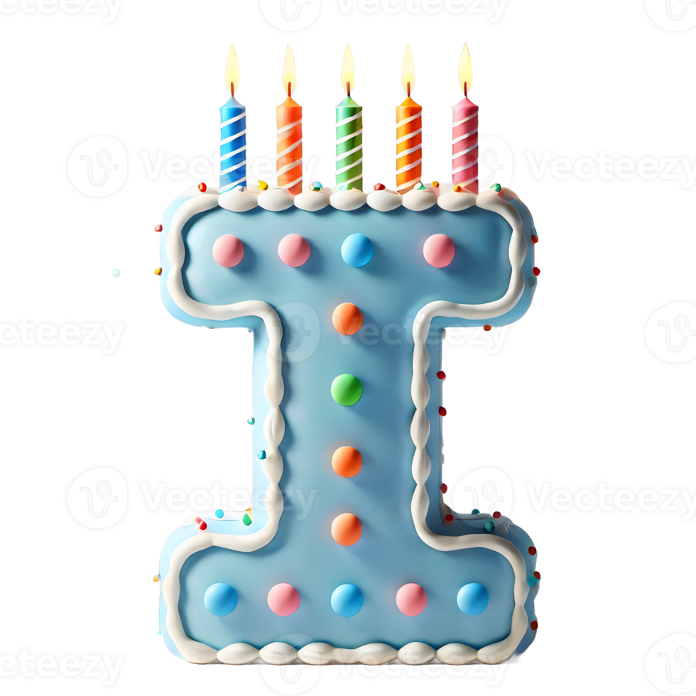 cake 3d font letter I alpha alphabet The process of cake baking with the chef decorating the frosted cake png
