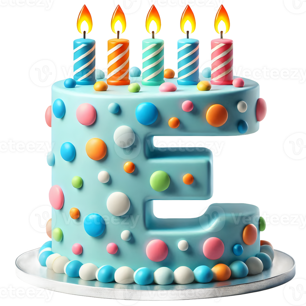 cake 3d font letter E alphabet png