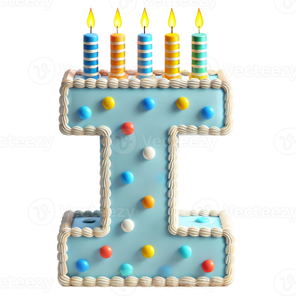 cake 3d font letter I The process of cake baking png