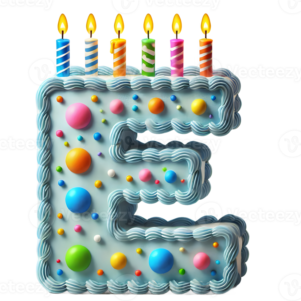 cake 3d font letter E alphabet The process of cake baking with the chef decorating the frosted cake png