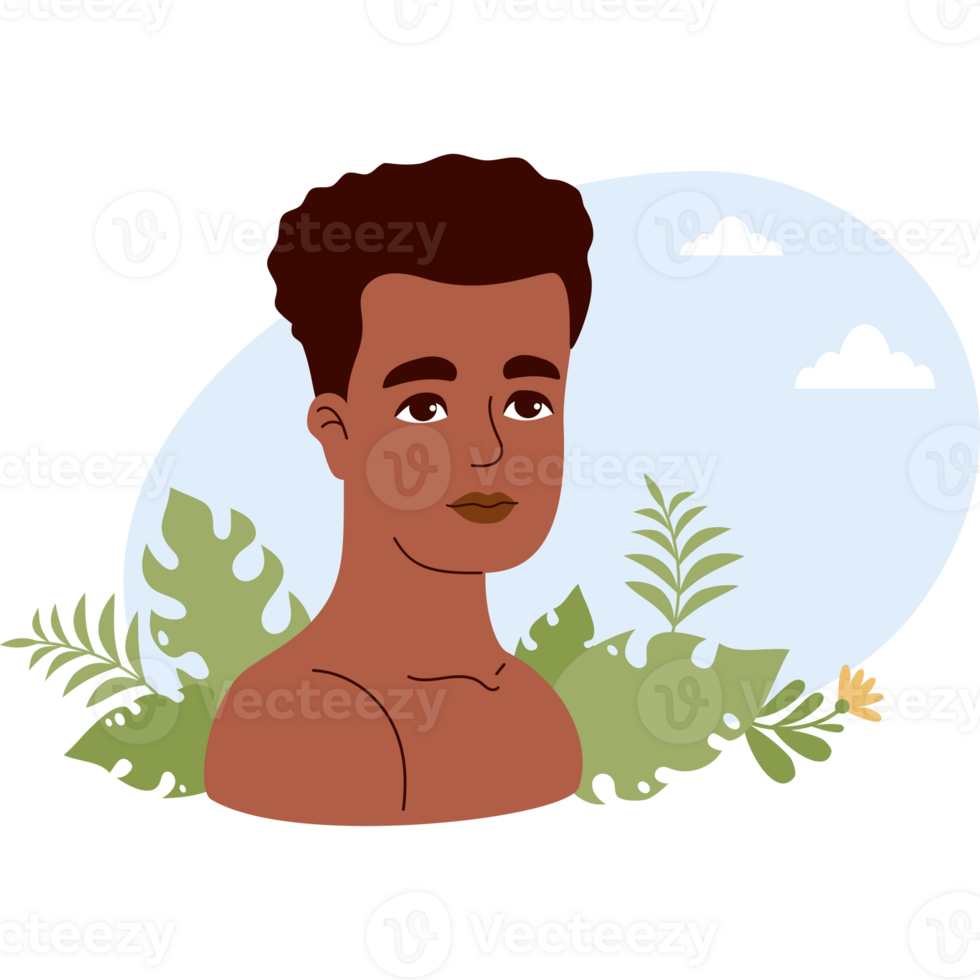 African American Man with nature png