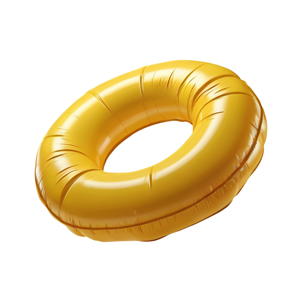 Yellow inflatable ring on transparent background png