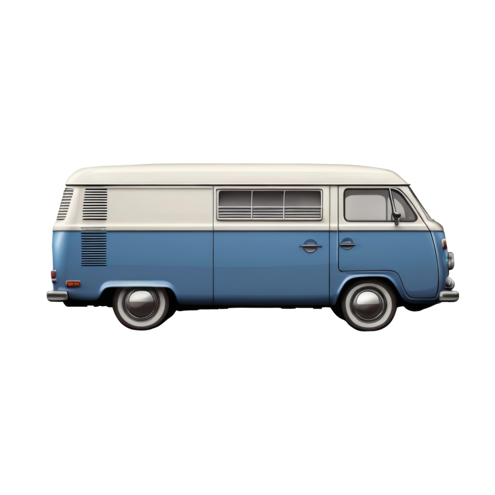 Vw combi camper van on transparent background png