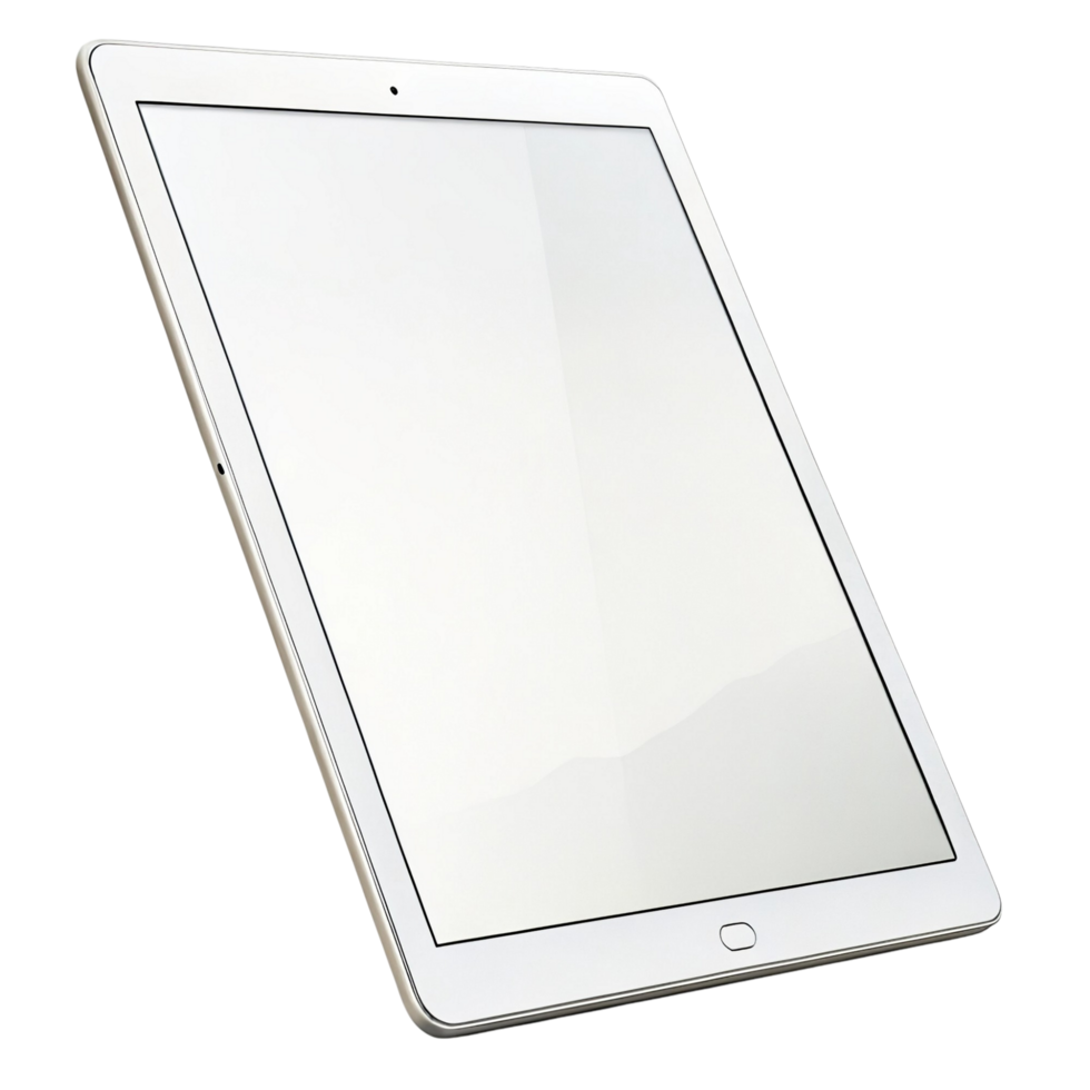 Modern White Tablet with Blank Screen, Ready for Mockups png