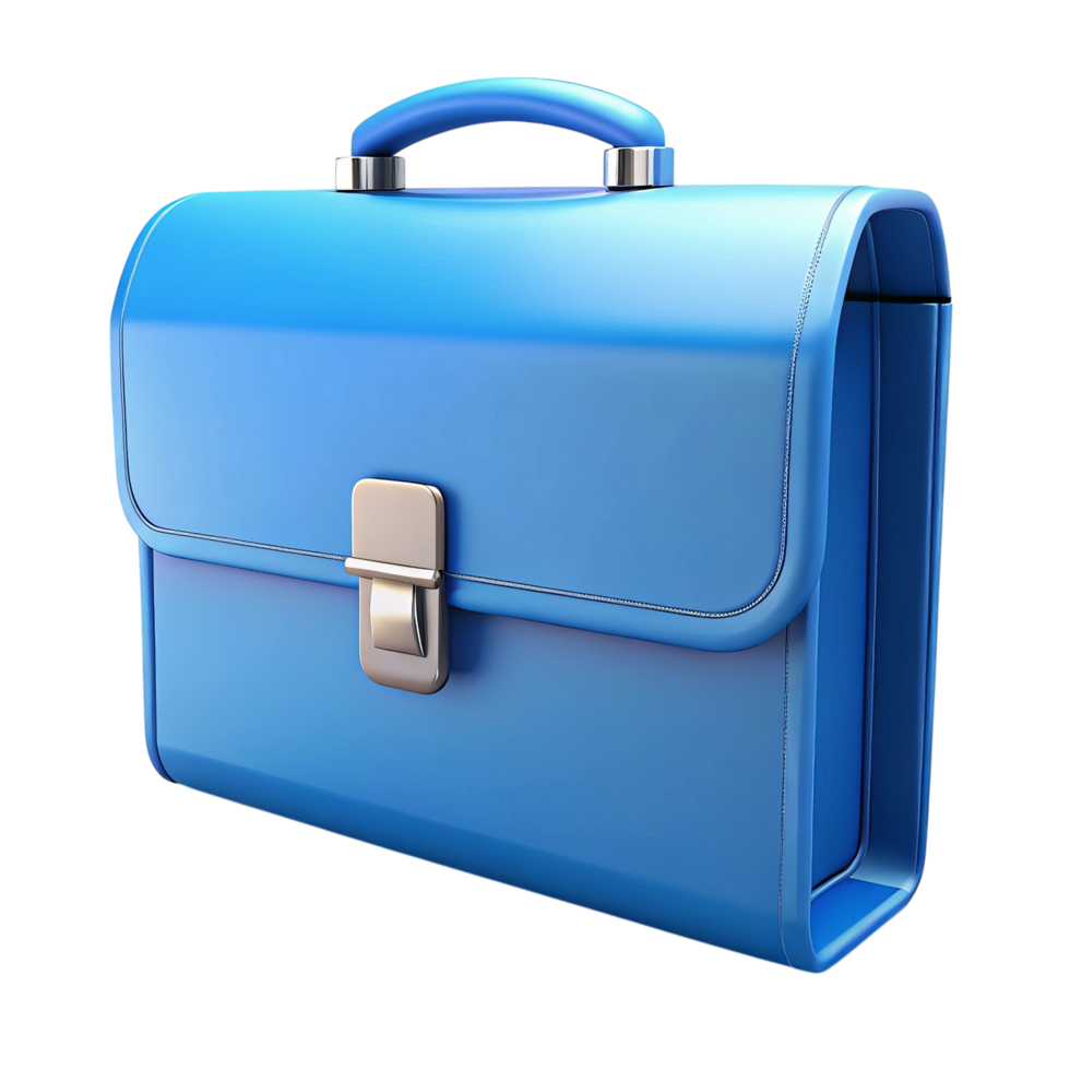 Professional Blue Briefcase, 3D Render png