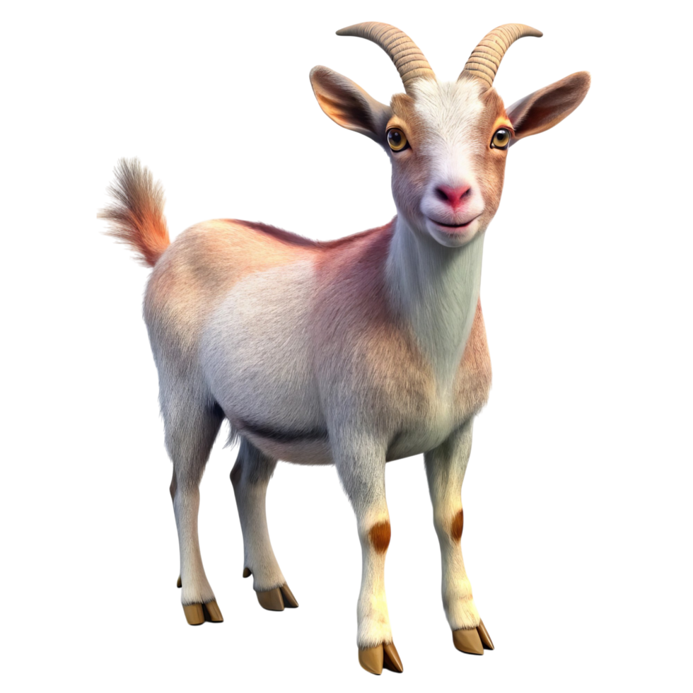 Adorable Cartoon Goat with a Friendly Expression png