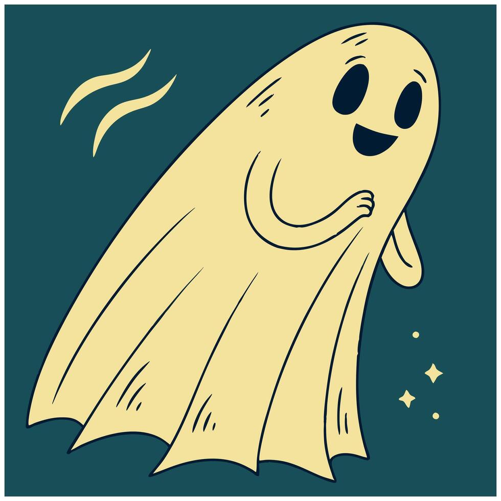 a cartoon ghost with a smile on its face vector