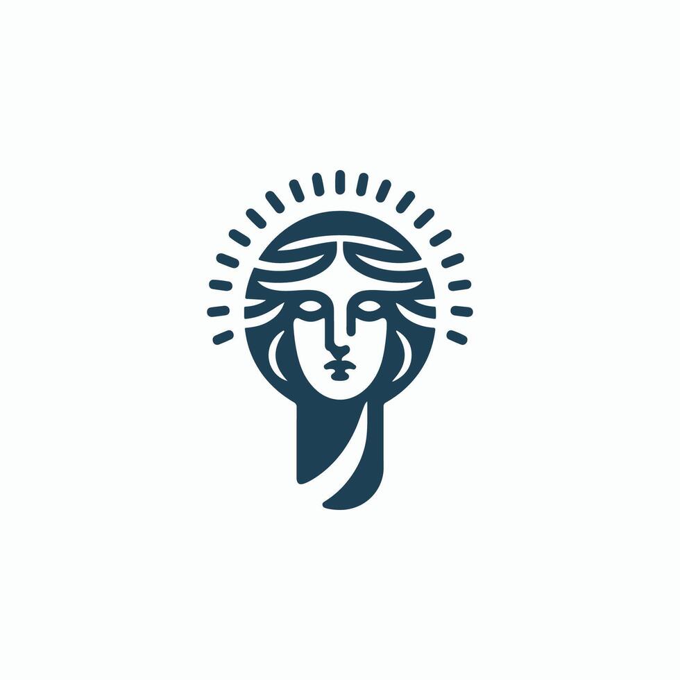 the head of a woman is shown in a simple style vector