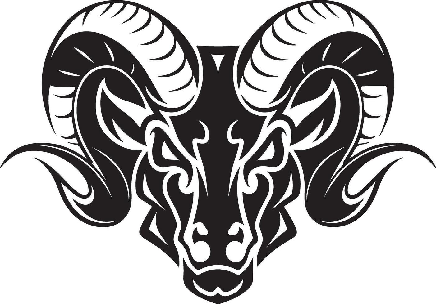 Stylized Ram Tattoo Art vector