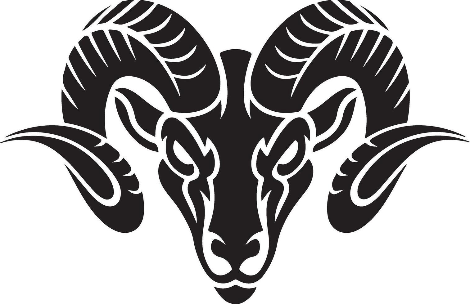 Bold Black and White Ram Design vector