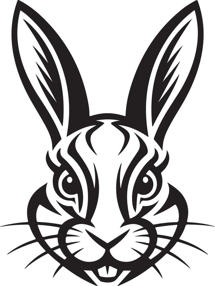 Tribal Rabbit Head Illustration vector