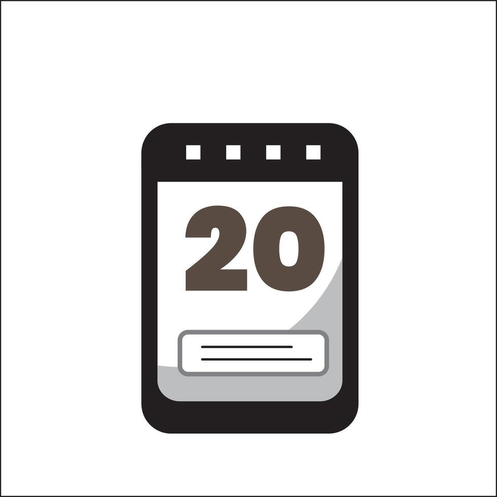 a calendar icon with the date 20th vector