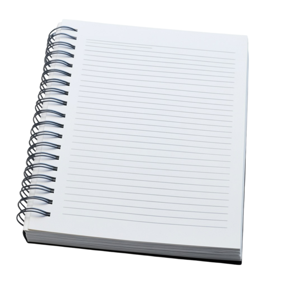 White Notepad with Lined Pages for Writing and Journaling png