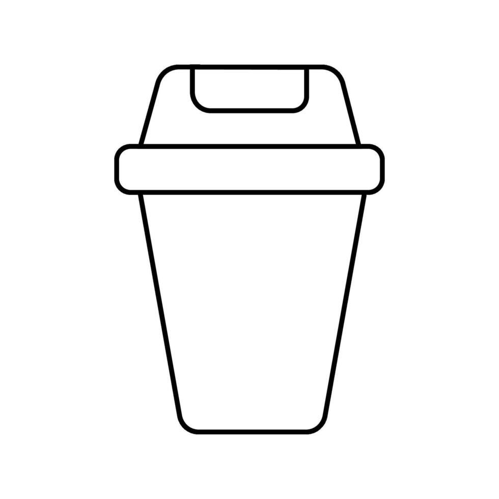 wastebasket silhouette icon design template bin vector