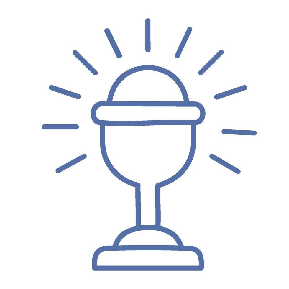 Minimalist Eucharistic symbol with a single stroke forming a chalice and host vector